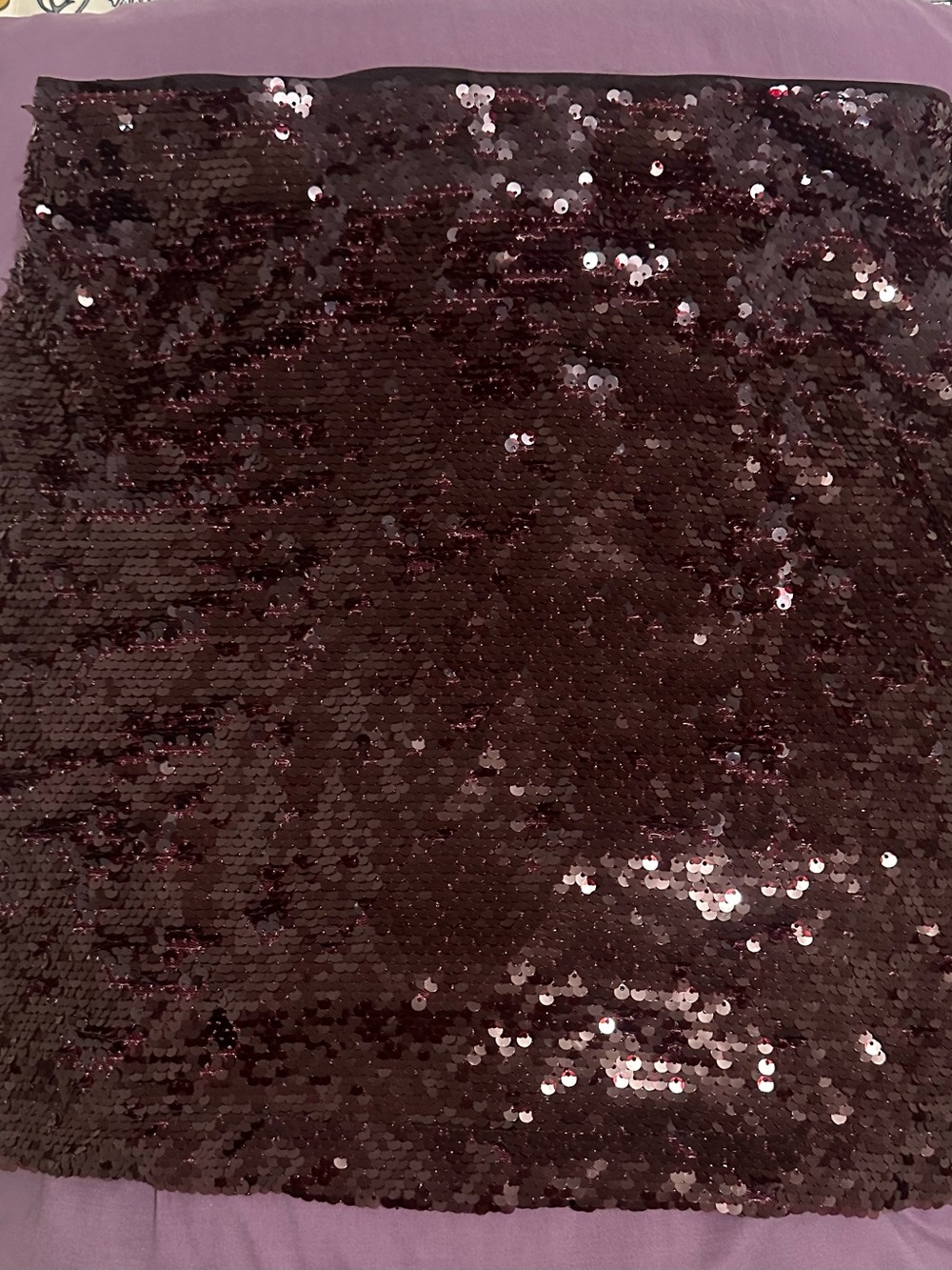 H&M Dark Plum Sequin Mini Skirt